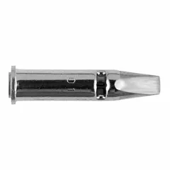 This chisel soldering tip has a 0.5 mm width and is part of the UT-100Si Series. It is designed for use with the MASTER APPLIANCE UT-100SiK handpiece and Ultratorch UT-100 systems. The tip is suitable for precision soldering tasks such as electronics assembly and repair where controlled heat application is required.