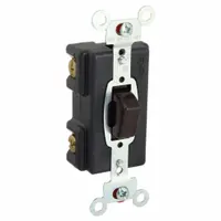 HUBBELL Wall Switch: Push Button Switch, Single Pole, Maintained, Brown, 120/277V AC, 20 A (MPN HBL1281)
