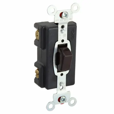 HUBBELL Wall Switch: Push Button Switch, Single Pole, Maintained, Brown, 120/277V AC - Push-Button Wall Switches