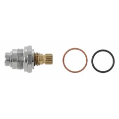 This replacement valve closes counterclockwise (CCW) and is used in plumbing systems to control water flow. It is suitable for faucets or fixtures requiring a CCW close direction during repair or maintenance.