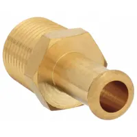 Beaded Hose Fitting: For 3/8 in Hose I.D., 3/8 in x 3/8 in Fitting Size, Hose Barb x NPT, Rigid