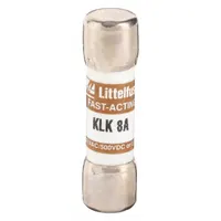 LITTELFUSE Fuse: KLK Series, Midget, Fast-Acting, 8 A, 600 V AC, 500 V DC, 13/32 in x 1 1/2 in (MPN KLK008)