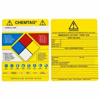 BRADY Tag Insert: Polyester, Rectangle, 5 3/4 in Ht, 7 5/8 in Wd, 0.01 in Thick, English, 100 PK (MPN CHEM-CTI502)
