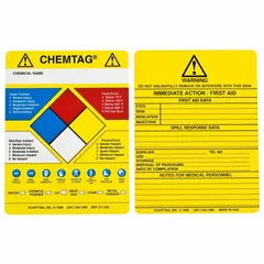 Rectangular polyester tag insert for use in NFPA and safety tag holders. Measures 5 3/4 in height by 7 5/8 in width, 0.01 in thick. Not laminated. Includes 100 inserts. English text. Suitable for industrial lockout/tagout and hazard communication applications.