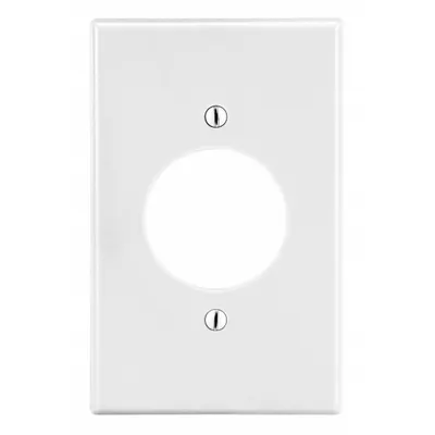 HUBBELL Wall Plate: Single Circular Opening, 1 Gang, White - General Purpose Wall Plates