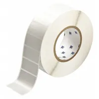 Pre-Cut Label Stock Roll: 1 in x 2 in, 2 13/64 in x 1 in, Metalized Polyester, Gray (MPN THT-17-428-3)