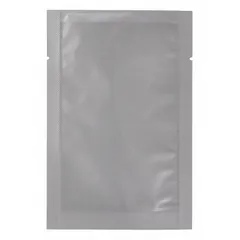 Static shield open-ended poly bag made from polyethylene terephthalate (PET). Measures 4 inches wide by 6 inches long, 4 mil thick. Flat pack configuration without hang hole. Sold in a pack of 1,000. Used for protecting static-sensitive components during storage and transport.