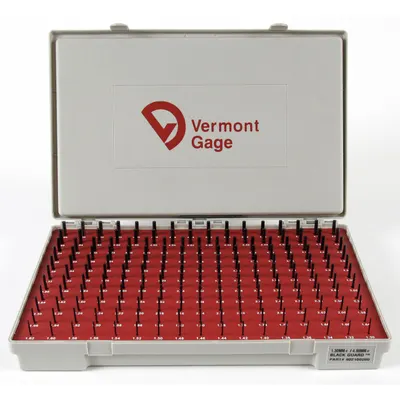 VERMONT GAGE Black Oxide-Coated Pin Gauge Set: No-Go (Minus), 1.3 mm to 4.98 mm - No-Go (Minus) Pin Gauge Sets - Black Oxide Finish