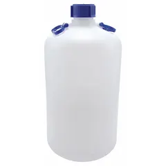 Swing-Handle Round Carboy, 50 L, Narrow Mouth, White, Screw On Cap, 350 mm Body Dia