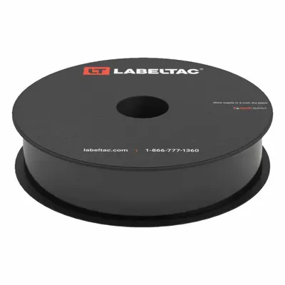 CREATIVE SAFETY SUPPLY LabelTac Pro Model High Temp Supply: 1 in x 100 ft, Vinyl, Black (Gloss) - LabelTac Thermal Transfer Continuous Label Rolls
