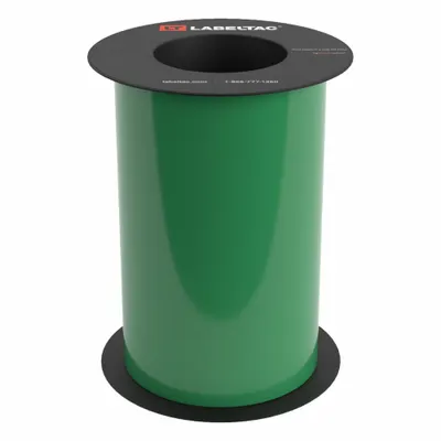 CREATIVE SAFETY SUPPLY LabelTac 9 Standard Supply: 8 in x 75 ft, Vinyl, Green (Gloss) - LabelTac Thermal Transfer Continuous Label Rolls