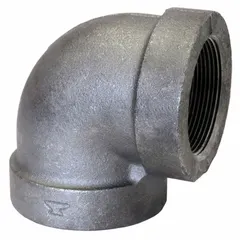 This 4-inch threaded x threaded 90° elbow is a medium-pressure pipe fitting rated Class 300 with a maximum operating pressure of 600 psi at 150°F. It is used to change direction in piping systems for industrial plumbing, HVAC, and process lines.