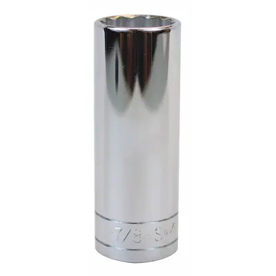SK PROFESSIONAL TOOLS Socket: SAE, 1/2 in Drive Size, 7/8 in Socket Size, 12-Point, Deep - 1/2" Drive Hand Sockets