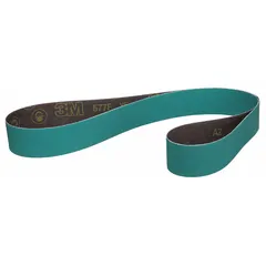 This 2 in wide by 48 in long sanding belt features 60 grit zirconia alumina abrasive on a YF weight polyester backing. Designed for stock removal and finishing on all metals, it is suitable for use in industrial machining and fabrication operations.