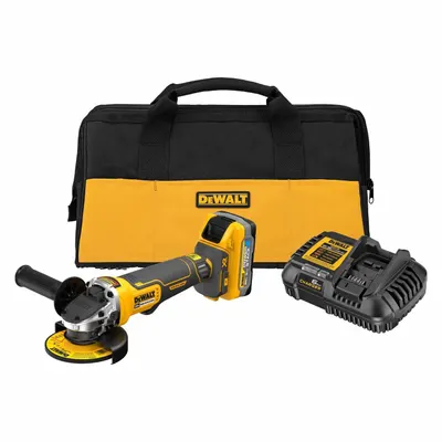DEWALT Angle Grinder: 4 1/2 in Wheel Dia, Brushless Motor, 5.0 Ah, 20V DC, Std Head - DEWALT Cordless Angle Grinders