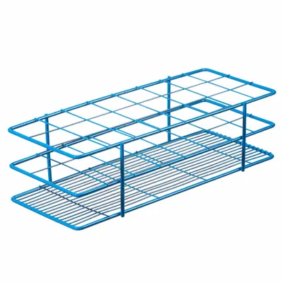 POXYGRID Steel Test Tube Rack, Blue, 48 Places, F18784-0001 - Lab Storage Racks