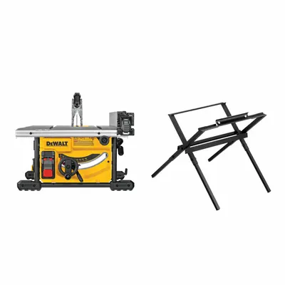 DEWALT Table Saw: 120 V AC Volt, 15 A Current, 12 1/2 in Left to 24 1/4 in Right - Folding Stand Portable Table Saws