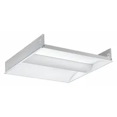 This 2 ft. x 2 ft. LED center-basket troffer delivers 3,711 lumens at 4000K color temperature, consuming 32 W. It operates on 120 to 277V AC and is designed for use with U-Bend T8 lamps. Suitable for grid ceilings in commercial spaces such as offices, schools, and retail environments.