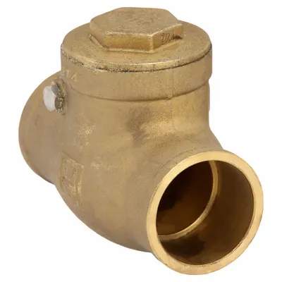 MILWAUKEE VALVE Swing Check Valve: Swing, Inline Valve Body, 1 1/4 in Pipe Size, Sweat x Sweat - Lead-Free Brass Inline Swing Check Valves