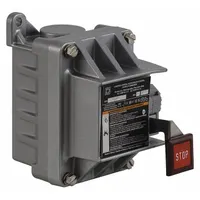Control Station: 1 Gang, Push Button, 1NC, Stop, 0 Pilot Lights, 1/2 in, Feed-Thru Hub (MPN 9001BR104)