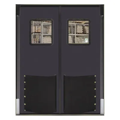 CHASE Swinging Door: Polyethylene, 2 Doors, Gray, 6 ft Door Wd, 7 ft Door Ht - Washdown Swinging Doors