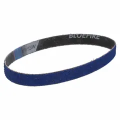 Zirconia alumina sanding belt with Y wt polyester backing, 40 grit. Measures 3/4 in width by 20 1/2 in length. Suitable for heavy stock removal and finishing on steel, stainless steel, and other alloys in industrial fabrication and maintenance applications.