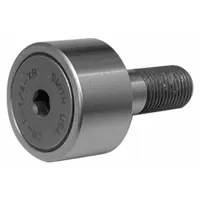 Inch-system stud cam follower with 2 1/4 in outer diameter, 1 1/4 in roller width, single-row open design, hex socket drive, and flat profile. Suitable for standard-duty applications such as cam tracking and roller guidance in industrial machinery