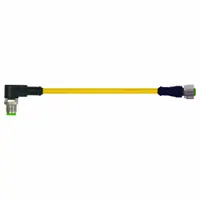 Cordset: M12 Male Right Angle X M12 Female Straight, 4 Pins, Yellow, TPE, 5 m Cable Lg (MPN 7700-40201-1500500)