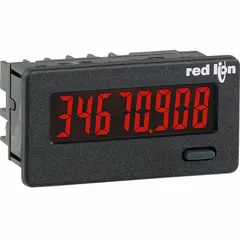 Front panel mounting digital hour meter with reflective LCD display. Housed in a NEMA 4X rated enclosure with screw clamp terminals. Complies with UKCA standards. Used for tracking elapsed operating time in industrial control panels and machinery monitoring.