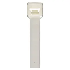 Natural nylon cable tie for indoor bundling and securing wires, cables, and hoses. Nominal length 24 1/2 in, width 0.3 in, maximum bundle diameter 7 in. Not for outdoor use. Supplied in pack of 50.