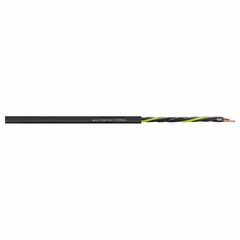 This unshielded continuous flexing cable is designed for exposed run tray applications in cable carriers or drag chains where repeated bending occurs. It features 12 conductors of 17 AWG with a black PVC jacket. Minimum bend radius factor is 4 x OD for fixed installations and 6 x OD for flexible applications. Sold by the foot.