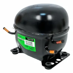 Hermetic reciprocating compressor for R-404A refrigerant. Provides 2,209 BtuH cooling capacity with a 1/4 hp motor. Discharge line connection size is 1/4 in. Suitable for use in commercial refrigeration systems such as reach-in coolers and freezers.