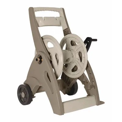 SUNCAST JNF175B Plastic Garden Hose Cart, Tan, 175 ft Capacity, 15 in Reel - Plastic Garden Hose Carts