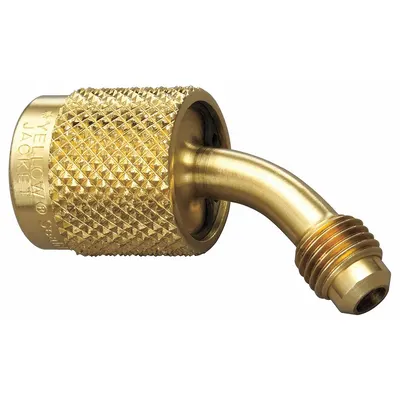 YELLOW JACKET Coupler: 2 in Lg, 45° Angle, Input 1/4 in Male SealRight - Manifold Hose Adapters, Couplers & Unions