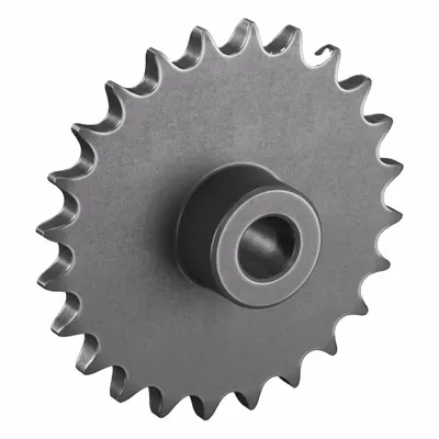 TRITAN Sprocket: One-Sided Hub, For Single Strands, 40, 24 Teeth, 3.831 in Pitch Dia - Size 40 Plain-Bore Roller Chain Sprockets