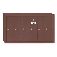 Mailbox: 4B+, 6 Doors, Vertical, 19 in H x 35 1/4 in W x 7 1/2 in D, Surface Mounting, Lockable (MPN 3506ZSU)
