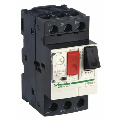 SCHNEIDER Manual Motor Starter: Non-Reversing, 3 Poles, 0.63 A, Thermal Protection - Non-Reversing Starters with Thermal Overloads