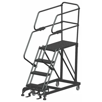 BALLYMORE Mobile Work Platform: 3.3 ft Platform Ht - Max, 24 in x 48 in, Steel - Manual-Lock Rolling Single-Access Platforms