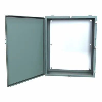 HAMMOND Electrical Enclosure: Steel, 36 in x 30 in x 12 in, NEMA 12/13/3R/4, w/Panel - Steel Washdown Enclosures