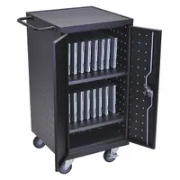 LUXOR Technology Charging Station: Laptops, Black, 39 3/4 in Overall Ht, 25 in Overall Wd, 2 Shelves (MPN LLTP18-B)
