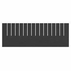 This black plastic divider is designed for use with 14 7/8 in wide bins, fitting on the long side. It measures 20 1/4 in x 7 1/4 in and is compatible with AKRO-MILS model 33228. Not electrostatic discharge conductive. Commonly used to subdivide storage bins for organizing small parts in industrial workstations and warehouses.
