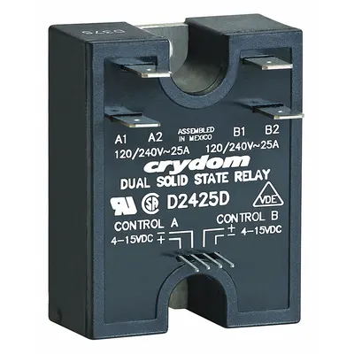 CRYDOM Dual Solid State Relay: Surface Mounted, 25 A Max Output Current, SCR - Surface-Mounted Relays