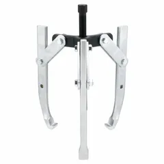 This external-grip jaw puller has a 13-ton pulling capacity with an 11-inch jaw reach and 0.35-inch jaw thickness. It is designed for removing gears, bearings, pulleys, and other press-fit components in industrial maintenance and repair applications.