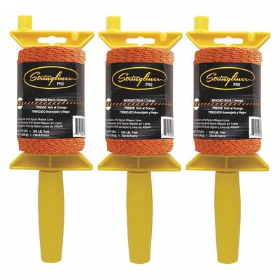 STRINGLINER Mason's Line Reel: Line Type Braided, Material Polyethylene - Masonry Leveling Line