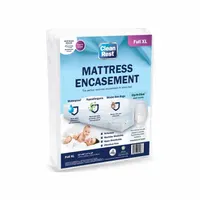 This mattress encasement is designed to fully enclose a mattress or box spring, providing a barrier against dust mites, allergens, and spills. It fits beds up to 18 inches high and features a polyurethane cover with a polyester blend pad. Suitable for hospitality, healthcare, and residential use