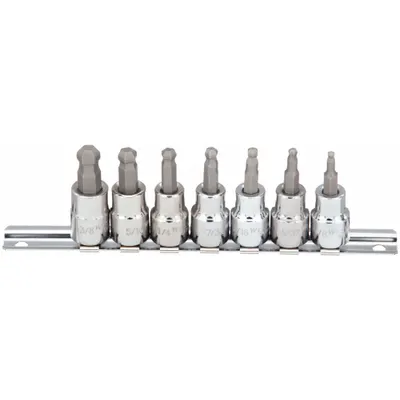 WESTWARD Socket Bit Set: 1 - 25 Pieces, 3/8 in Drive Size, 7 Pieces - Hex Bit Socket Sets