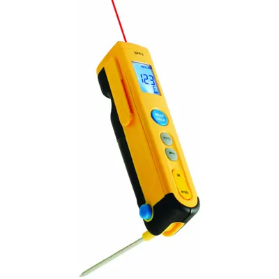 FIELDPIECE Dual Temperature Thermometer: SPK3, Max Temp/Min Temp, Fixed @ 0.95, Compact Body - Infrared Thermometers with Contact Probes