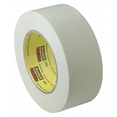 3M 234 is a general-purpose masking tape with a tan rubber adhesive on a crepe paper backing. It is 5.9 mil thick, 1 7/8 inches wide, and 60 3/16 yards long. Designed for indoor use on glass surfaces, it is commonly used for paint masking, bundling, and light-duty holding.