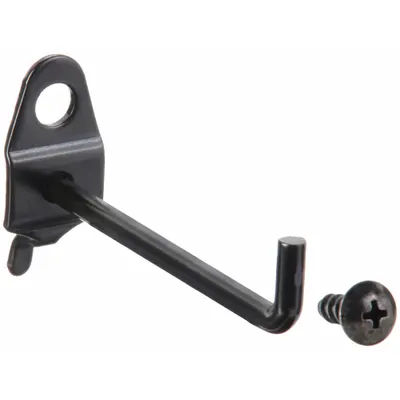 OEM Single Rod Pegboard Hook: 1/4 in Peg Hole - Hooks for Round-Hole Pegboard