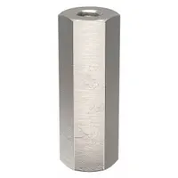 This hex standoff features female threading on both ends, allowing secure mounting with screws from either side. Made of aluminum with a plain finish, it provides corrosion resistance and lightweight support. Commonly used to create precise spacing between panels or circuit boards in enclosures and assemblies